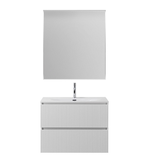 BelBagno Тумба с раковиной Uno mini 100 подвесная Bianco Opaco с раковиной BB-8099-3-100 – фотография-6
