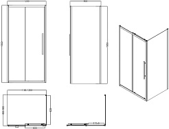 Esbano Душевой уголок Flex 120x90 ESF-129PS-B профиль черный матовый стекло прозрачное – фотография-4