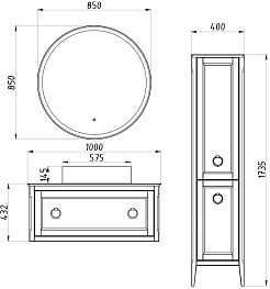 ASB-Woodline Тумба с раковиной Рома 100С белая – фотография-9