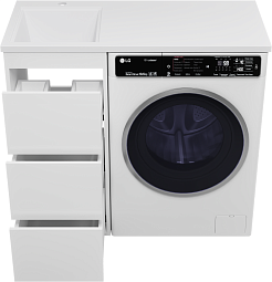 Brevita Мебель для ванной Grafit 100 L под стиральную машину белая – фотография-5