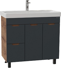 Onika Мебель для ванной Айленд 90 с б/к графит/дуб крафт – фотография-9