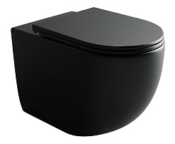 Ceramicanova Напольный приставной унитаз Metropol Rimless CN4004MB чёрный матовый – фотография-1