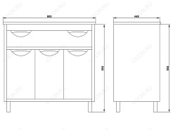 Водолей Комплект мебели "Габи 90" белый/венге – фотография-5
