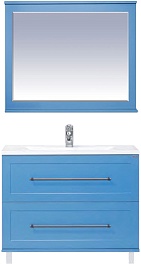 Misty Тумба с раковиной Марта 100 напольная голубая – фотография-2