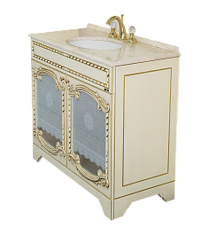 Misty Тумба с раковиной Элис 100 бежевая патина – фотография-9