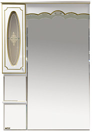 Misty Зеркальный шкаф Монако 80 L белый/ патина – фотография-1