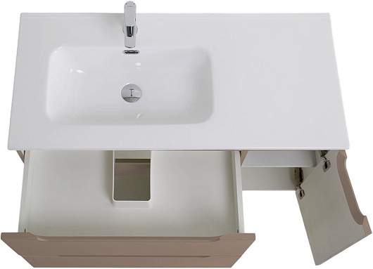 BelBagno Тумба под раковину Etna 100 L подвесная бежевая матовая – фотография-8