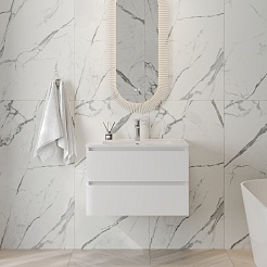 Teymi Тумба с раковиной Laina 75 подвесная белая матовая – фотография-14