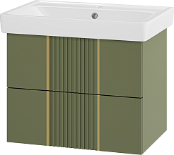 Brevita Тумба под раковину Vega 70 подвесная зеленая/золото – фотография-3