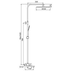 Frap Душевая стойка H802 F24802-16 черная – фотография-2