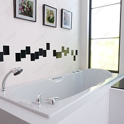 Фэма Ванна из литьевого мрамора Алассио 170 со смесителем Гранд Ниагара – фотография-5