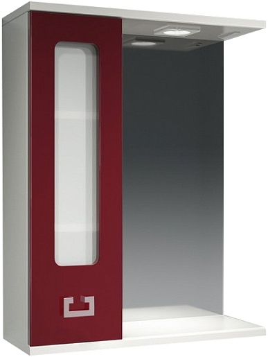 Какса-а Зеркальный шкаф "Витраж-Цвет 55" L бордо – фото-1