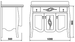 Demax Тумба с раковиной "Версаль 110" cerezo витраж – фотография-10