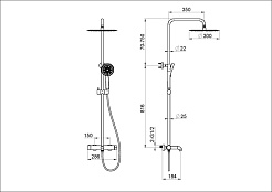 Paini Система душевая Cox 78CR687 с изливом, хром – фотография-3