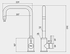 Hoffger Смеситель для кухни 363 Black – фотография-2