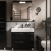 Водолей Мебель для ванной Мальта 90 R с ящиками черная