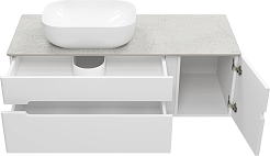 Misty Тумба под раковину Роял 120 подвесная белая матовая – фотография-4