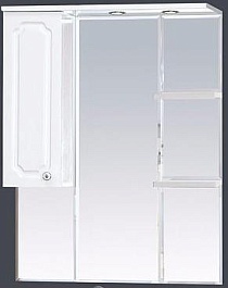 Misty Зеркальный шкаф Александра 75 L белый металлик – фотография-1