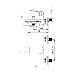 Tokito Смеситель для ванны AMA чёрный TOK-AMA-1014BL – фотография-4