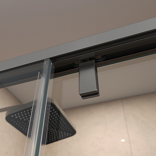 BelBagno Душевой уголок Soft Close-1 SOFT_CLOSE-1-AH-1-140/80-C-GM 140x80 профиль оружейная сталь стекло прозрачное – картинка-7