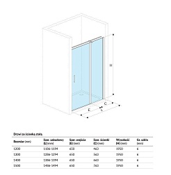 Excellent Душевая дверь MAZO 150 см. – фотография-2