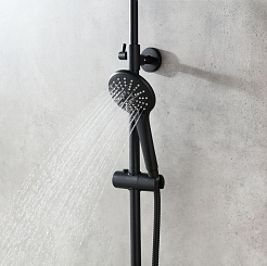 Lemark Душевая система Bronx LM3770BL с термостатом черная – фотография-4