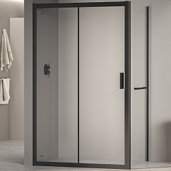 RGW Душевой уголок Passage PA-76-1B (PA-016B + Z-060-2B) 130x90 профиль черный стекло прозрачное – фотография-1