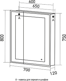 Mixline Зеркальный шкаф Аккорд Меллис 70 R белый – фотография-3