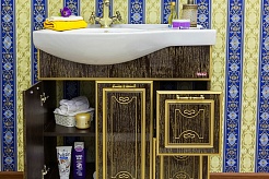 Sanflor Тумба с раковиной Адель 82 R венге, патина золото – фотография-3