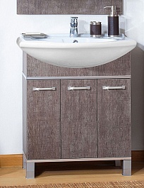 Бриклаер Тумба для умывальника Карибы 75 Дуб Антик/Сатин – фотография-1