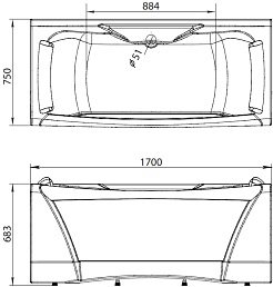 Aima Акриловая ванна Dolce Vita 170x75 – фотография-12