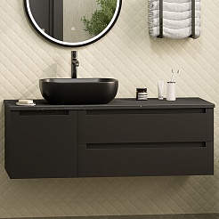 Brevita Мебель для ванной Cargo 120 подвесная черная матовая – фотография-3