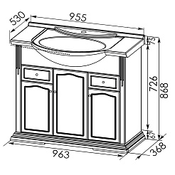 Aquanet Тумба с раковиной Тулуза 90 – фотография-6