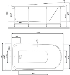 Am.Pm Каркас для ванны Like 150x70 – фотография-2