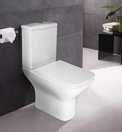 Azario Унитаз-компакт Iris AZ-8353 безободковый с бачком с сиденьем микролифт белый – фотография-2