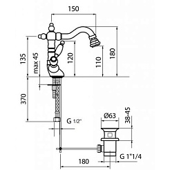 Webert Смеситель Alexandra AL710402017 хром/золото, для биде – фотография-2