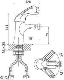 D&K Смеситель "Eucharius Rhein DA1372201" для биде – фотография-2