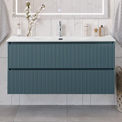 BelBagno Тумба с раковиной Uno 120 подвесная Голубой матовый с раковиной BB-8099-120 – фотография-7