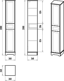 Misty Шкаф пенал Ларго 35 L белый матовый – фотография-7