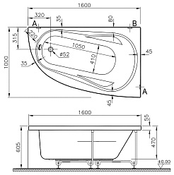 Vitra Акриловая ванна "Comfort 160х100" R 52690001000 – фотография-3