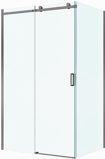 BelBagno Душевой уголок Soft Close-2 SOFT_CLOSE-2-AH-1-120/80-C-GM 120x80 профиль оружейная сталь стекло прозрачное – фото-1