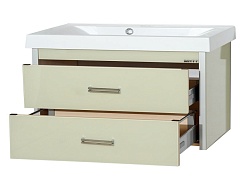 Misty Тумба с раковиной Джулия QVATRO 90 подвесная бежевая Beidge – фотография-5