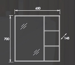 Onika Мебель для ванной Девис 65 бетон чикаго – фотография-5