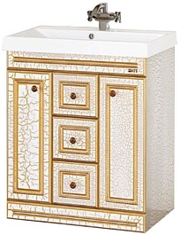 Misty Тумба с раковиной Fresko 75 белая краколет – фотография-1