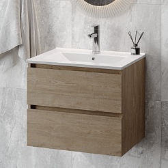 Teymi Тумба с раковиной Laina 70 подвесная дуб светлый – фотография-4