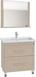 СанТа Мебель для ванной Венера 80 с зеркалом дуб бежевый – фотография-1