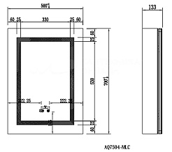 Aquatek Зеркало-шкаф 50 AQ7504-MLC с круговой подсветкой – фотография-4
