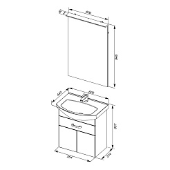 Aquanet Мебель для ванной "Ирис 60" ящик – фотография-7