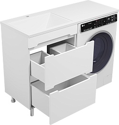 Misty Тумба под раковину Байкал 55 под стиральную машину белая – фотография-9