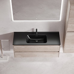 Sancos Тумба с раковиной Libra 120-1 дуб галифакс натуральный раковина Element 121 CN7006MB – фотография-2